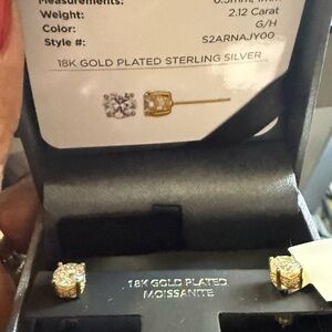 18K Gold Plated Moissanite Earrings
